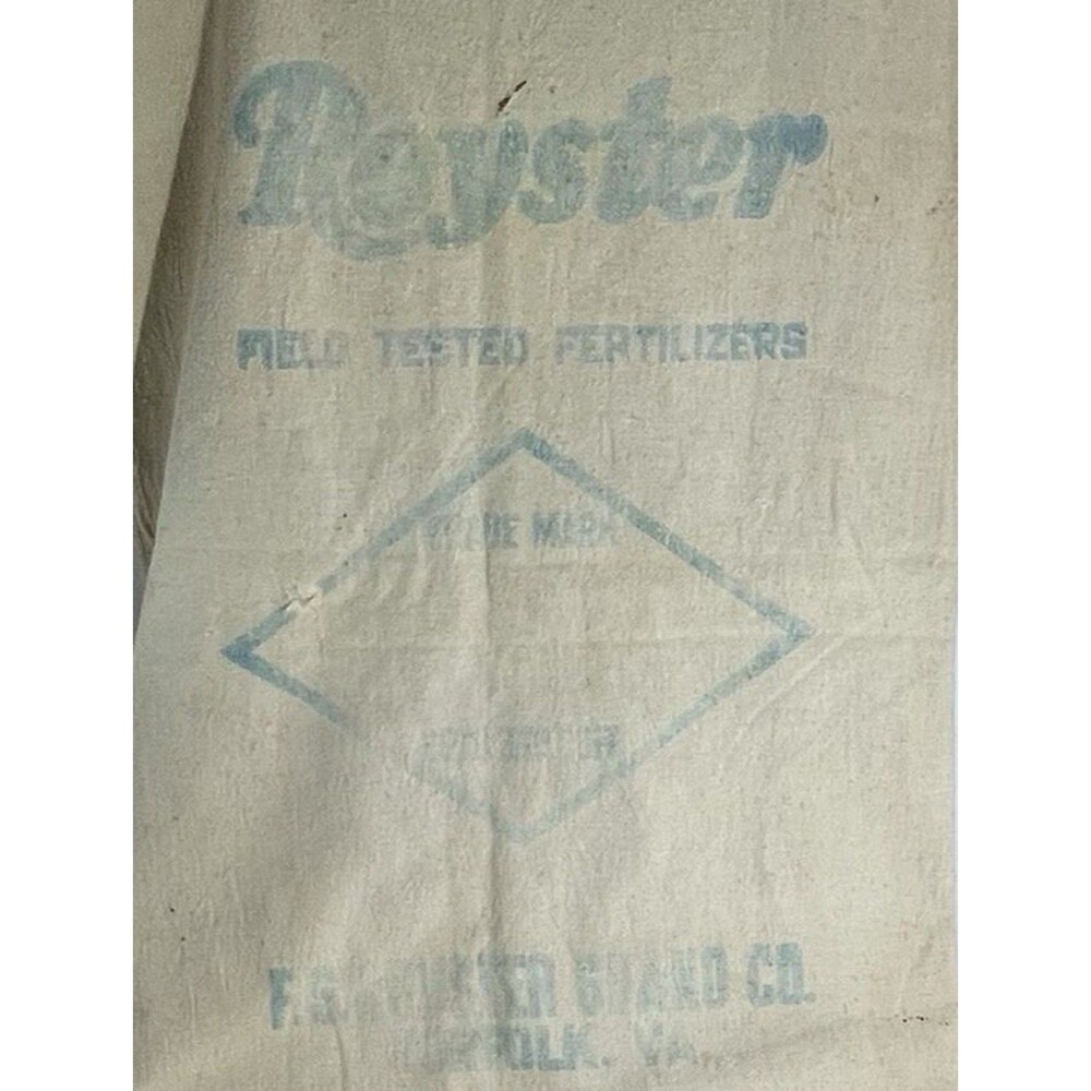 Vtg Cloth Royster Fertilizer Fabric Printed Norfolk VA 200 Pounds